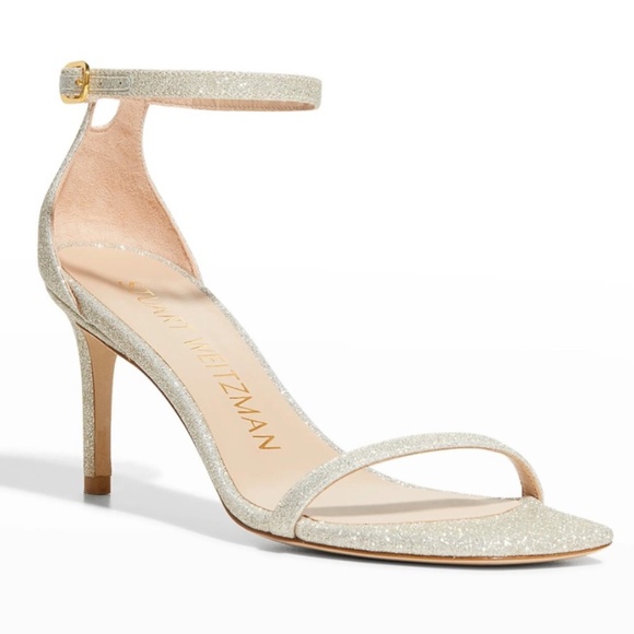 Stuart Weitzman Gold Heel Size 10 - Picture 1 of 9